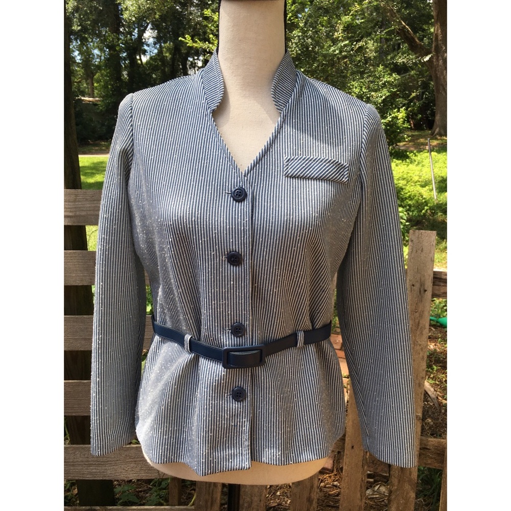 60’s vintage hickory striped belted top shacket - Picture 2 of 8